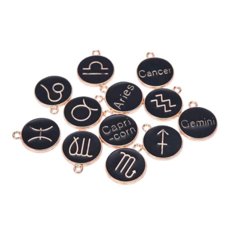 Jual charm simbol zodiak dua sisi enamel zodiak Shopee Indonesia