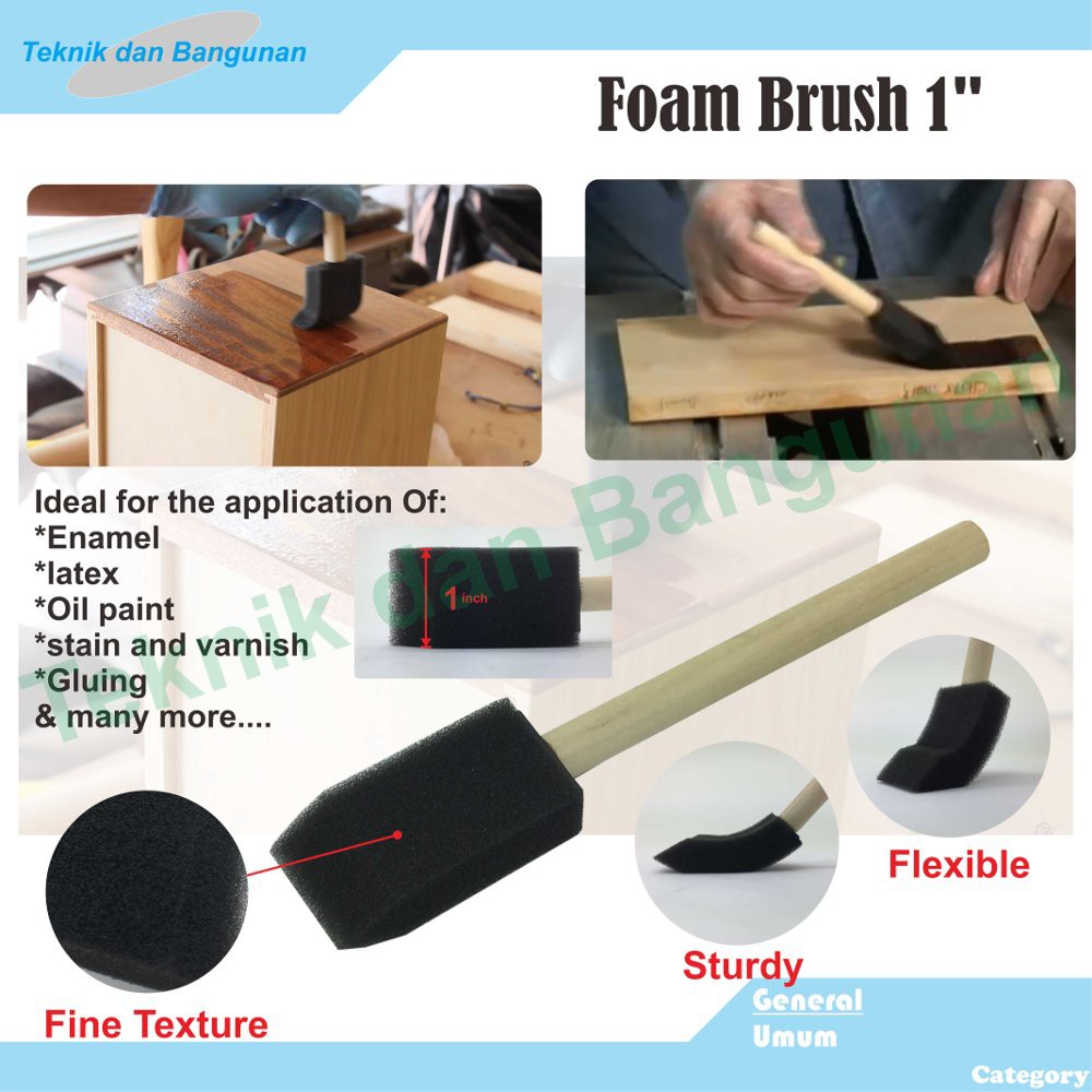 Jual ( Banyak Uk ) Kuas Busa Spons Kotak / Foam Brush Sponge