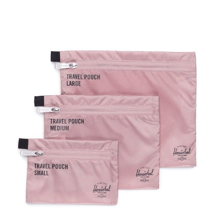 Jual (100 ORIGINAL) HERSCHEL TRAVEL POUCHES ASH ROSE PINK ORGANIZER
