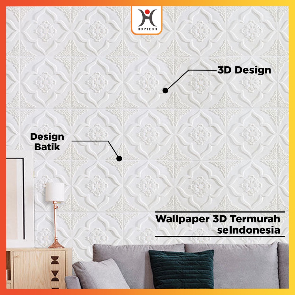 Jual Wallpaper 3D FOAM / Wallpaper Dinding 3D Motif Foam Batik Bunga