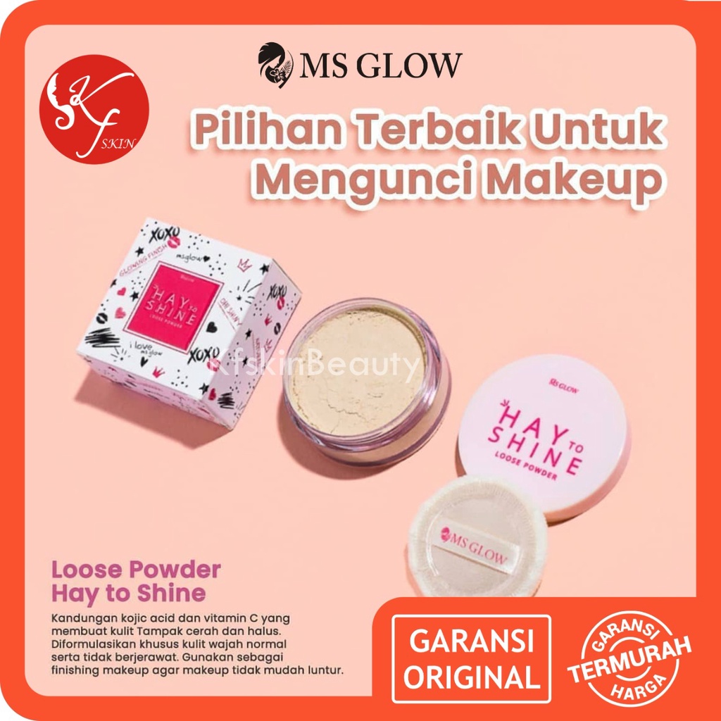 Jual (ORIGINAL 100)Ms Glow LOOSE POWDER / bedak tabur ms glow / ivory