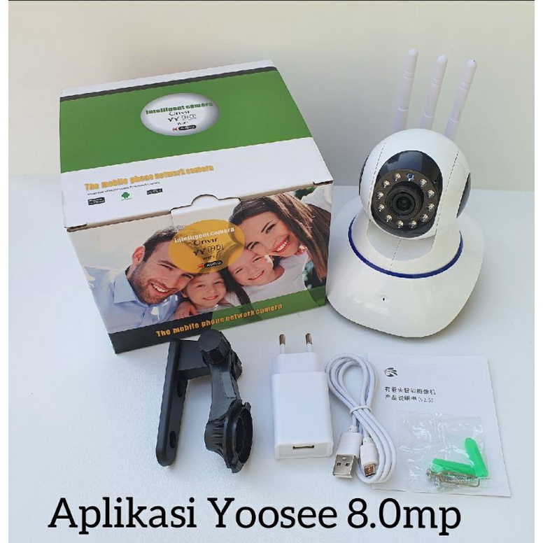 Jual Wireless CCTV IP Camera 3Antena WiFi P2P HD 1080p 8.0mp Memory