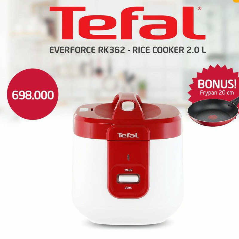 Jual Tefal Everforce RK362 Rice Cooker 2.0 L Free Frypan 20 CM