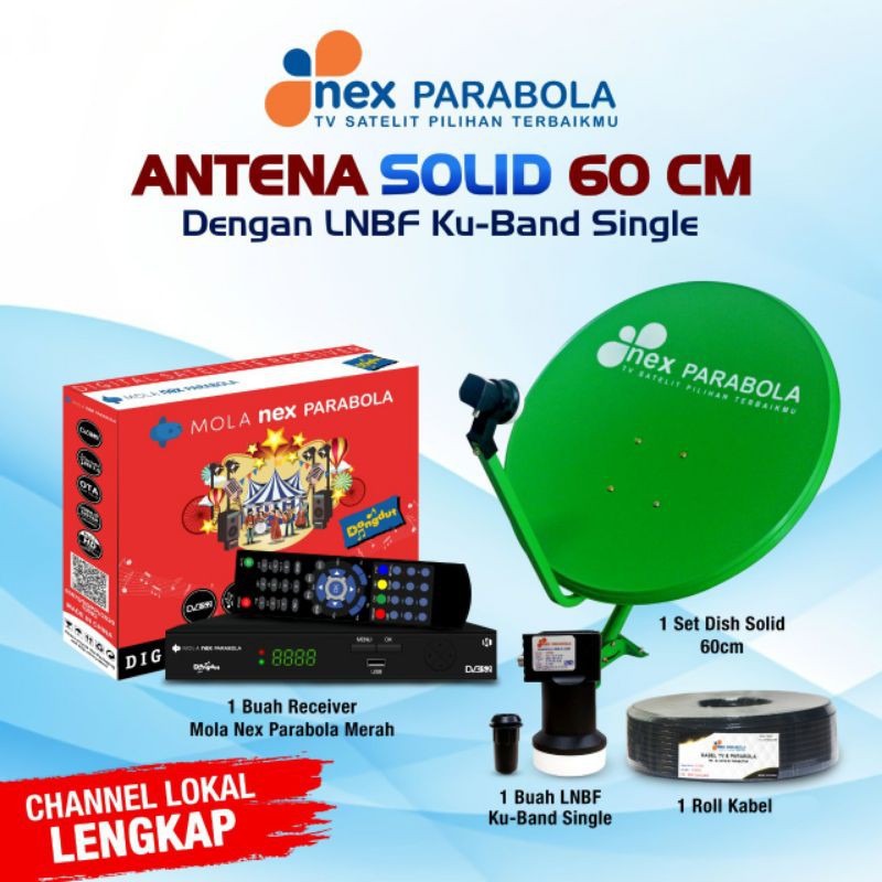 Jual NEX PARABOLA 1SET PARABOLA MINI LENGKAP 60CM Shopee Indonesia