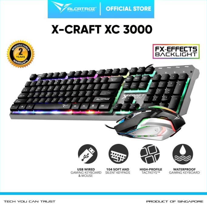 Jual Keyboard & Mouse Gaming Alcatroz XCraft Xc 3000 Spill Proof Rgb