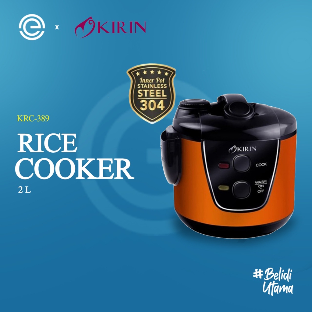 Jual KIRIN Rice Cooker Stainless Steel Pot 2 Liter KRC389 Shopee