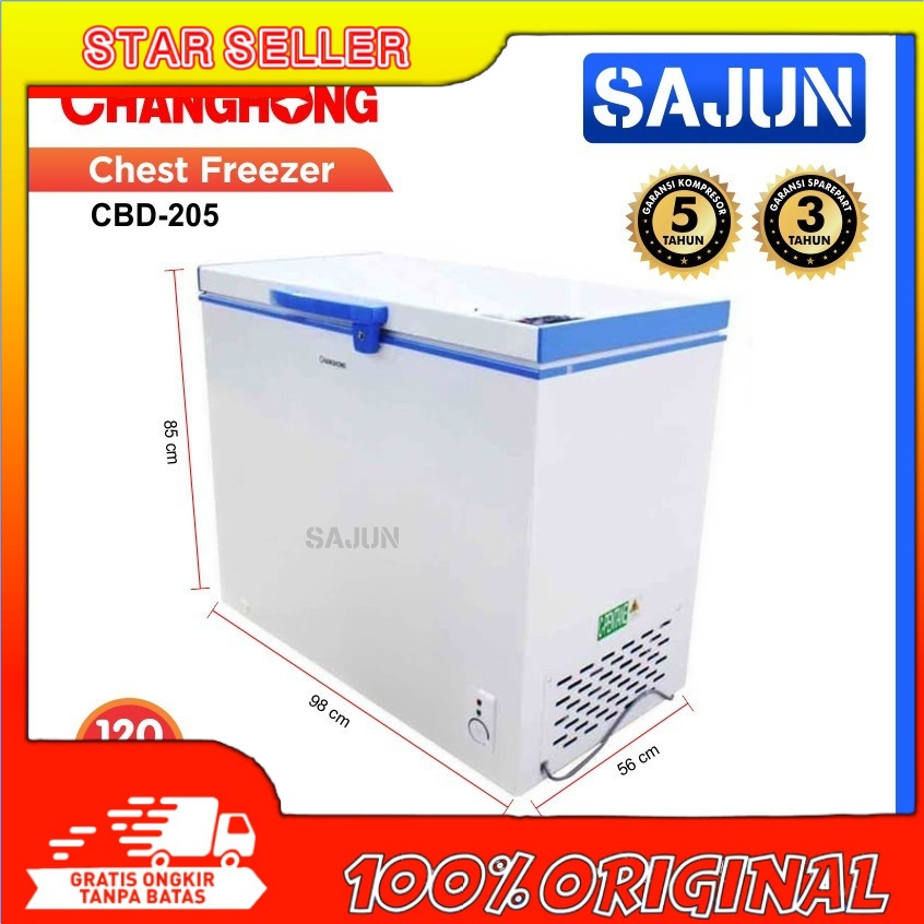 Jual Changhong CBD205 Chest Freezer 200 Liter Shopee Indonesia