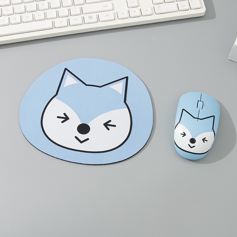 Jual XIMIVOGUE I5 Wireless Mouse and Mouse Pad Combo (Blue Fox