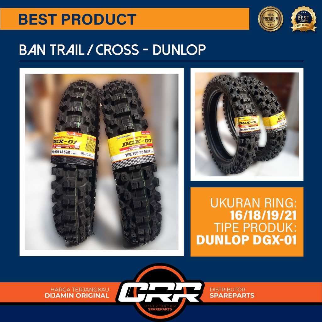 Jual Ban Luar Trail Ban Cross CRF Rally KLX WR155 DUNLOP DGX 01 RING 18