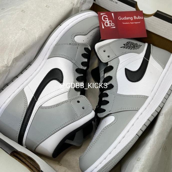 Jual PROMO Nike Air Jordan 1 Mid Light Smoke Grey ORIGINAL MATERIAL