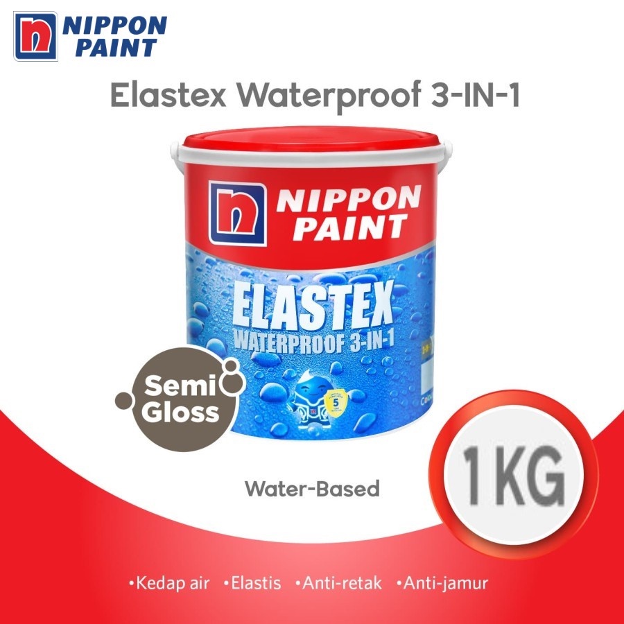 Jual Nippon Paint Elastex Waterproof 3in1 Cat Pelapis Anti Bocor 1KG