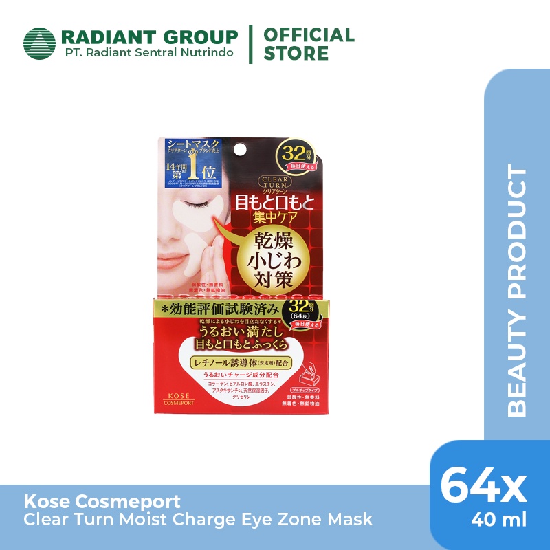 Jual Kose Cosmeport Clear Turn Moist Charge Eye Zone Mask 64 Sachet