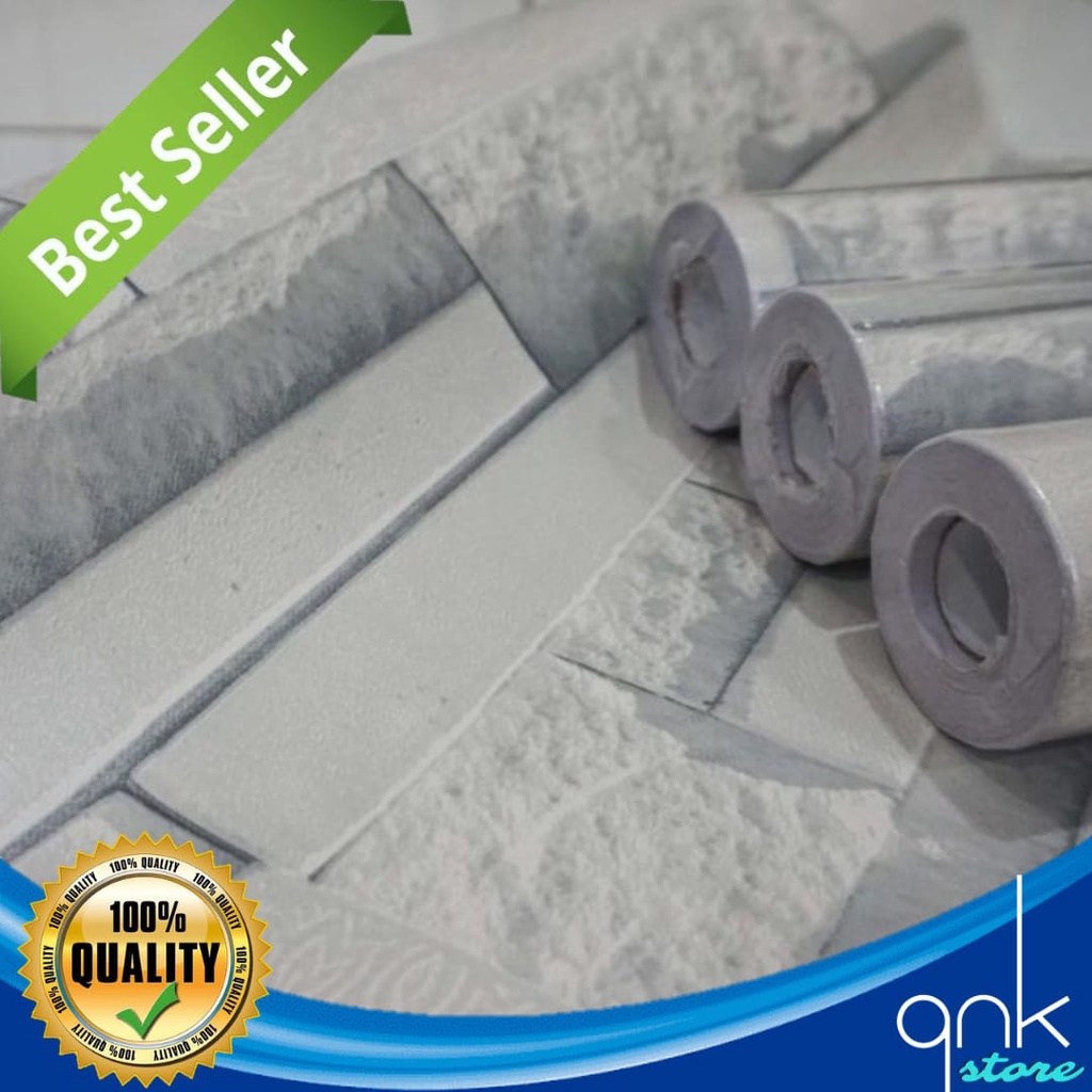 Jual Wallpaper Dinding Motif Batu Alam 45cm x 10m Batu Ukir Abu