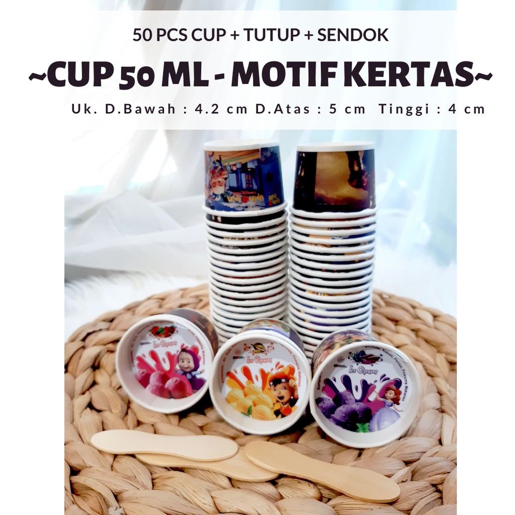 Jual Grosir Paper Cup Es Krim Kertas Wadah Cup Es Krim Cup Ice Cream Karakter Cup Es Krim