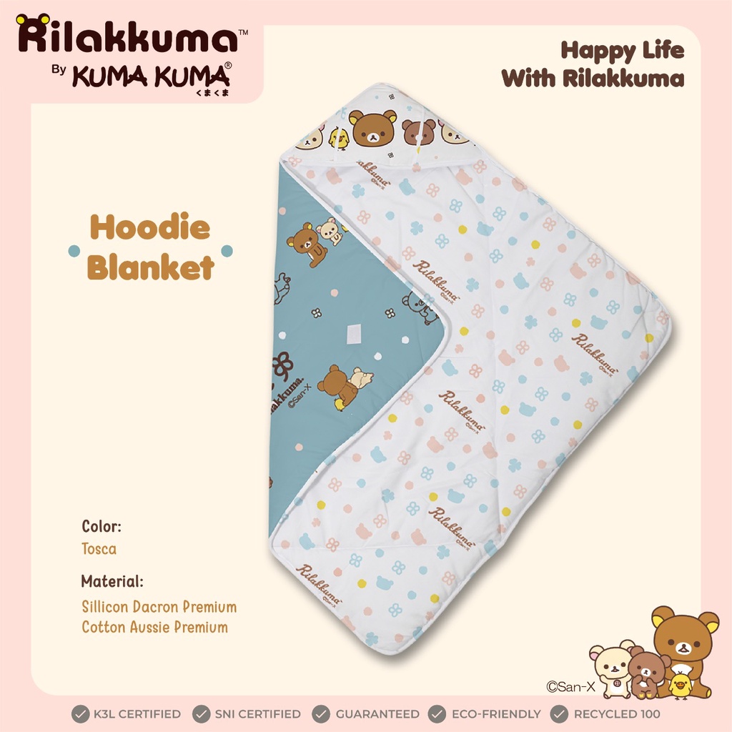 Jual KUMA KUMA Happy Life With Rilakkuma Hoodie Blanket (75x75cm