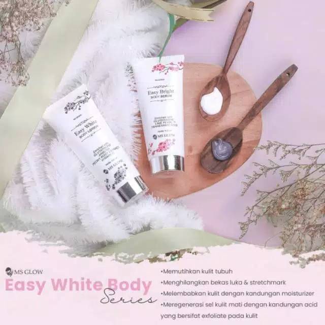 Jual EASY WHITE MS GLOW BODY SERUM DAN BODY LOTION MS GLOW ASLI PAKET