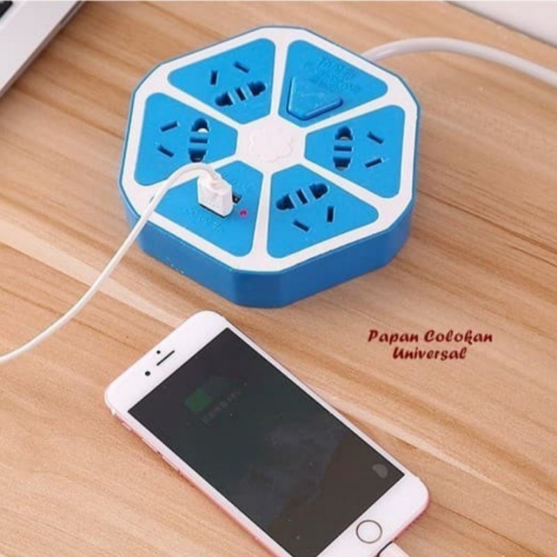 Jual Stop Kontak USB Hexagon Socket 4 USB Colokan Listrik Smart Power