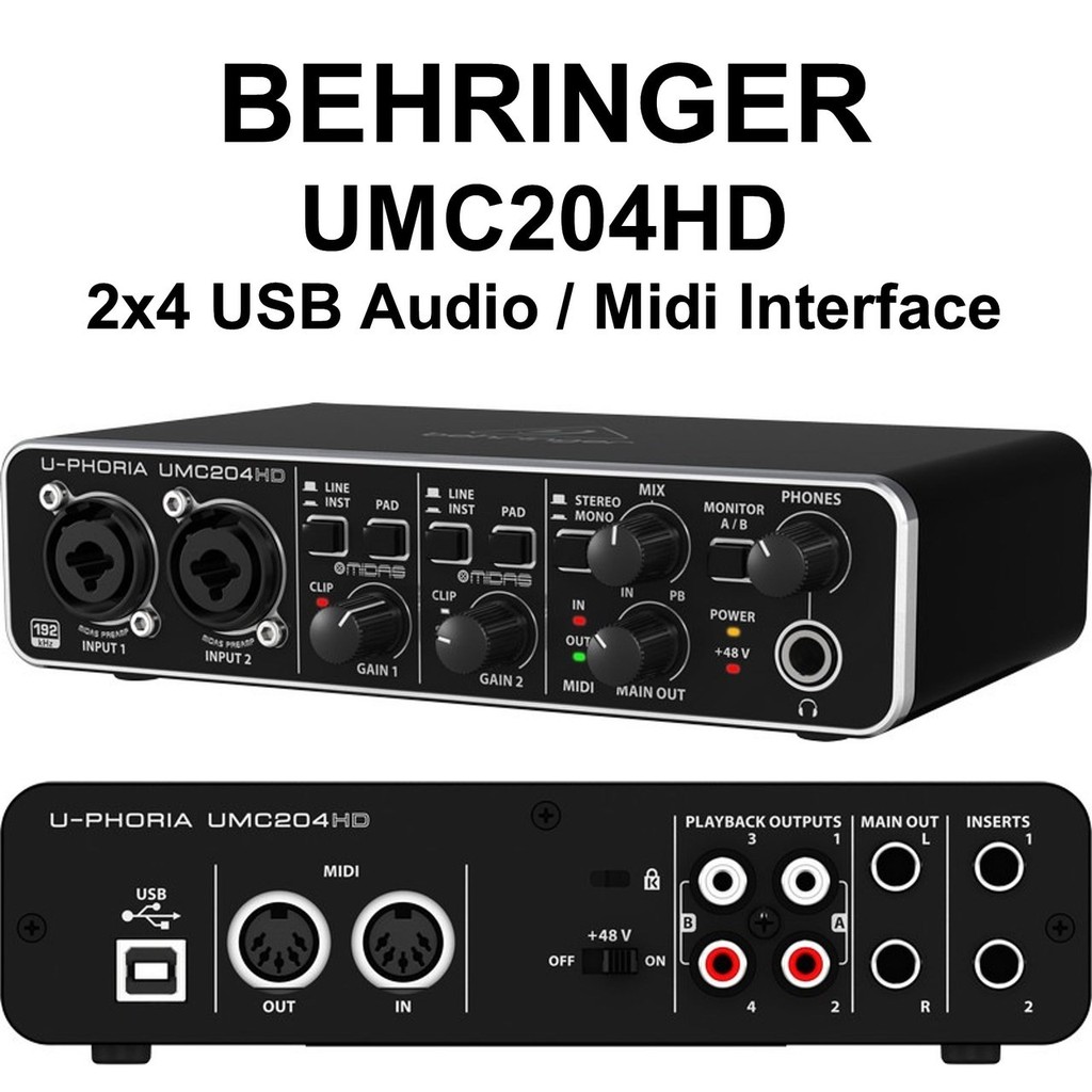 Jual Soundcard Behringer UMC204HD / UMC 204 HD / UMC204HD With Midas