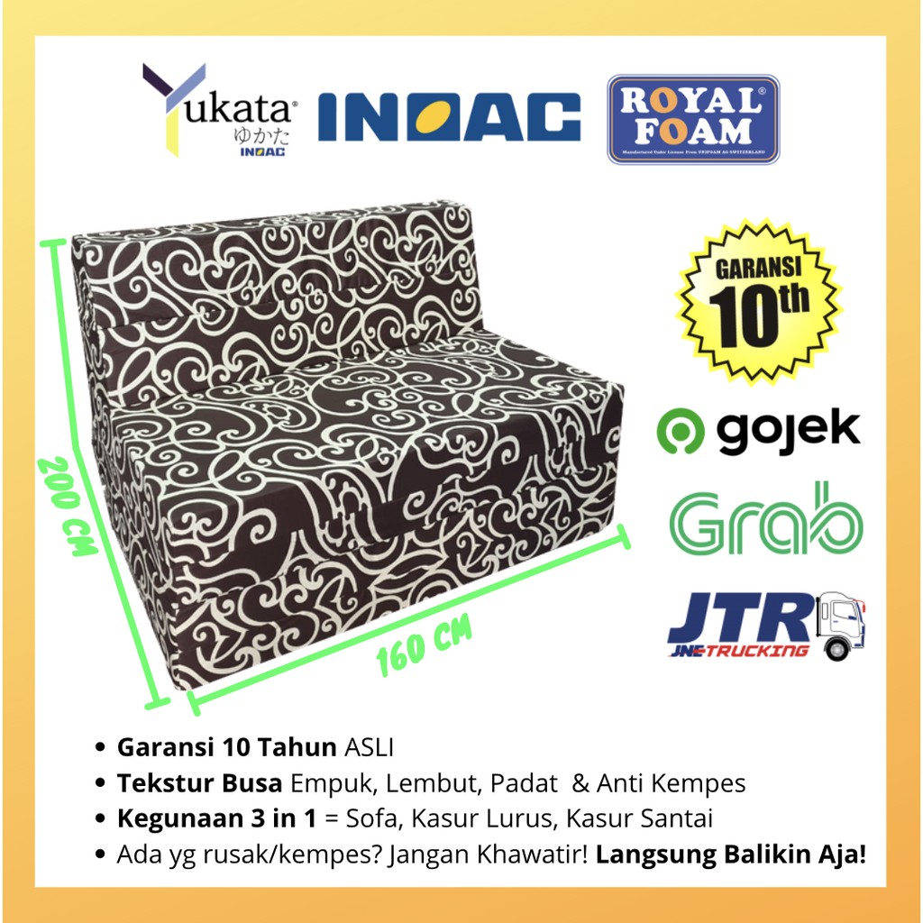 Jual Sofa Bed Sofabed Busa Inoac Yukata Royal Foam Garansi 10 Tahun D23
