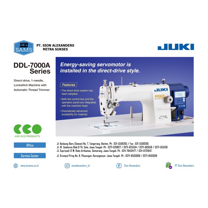 Jual Mesin single needle automatic JUKI DDL7000A SET] Shopee Indonesia