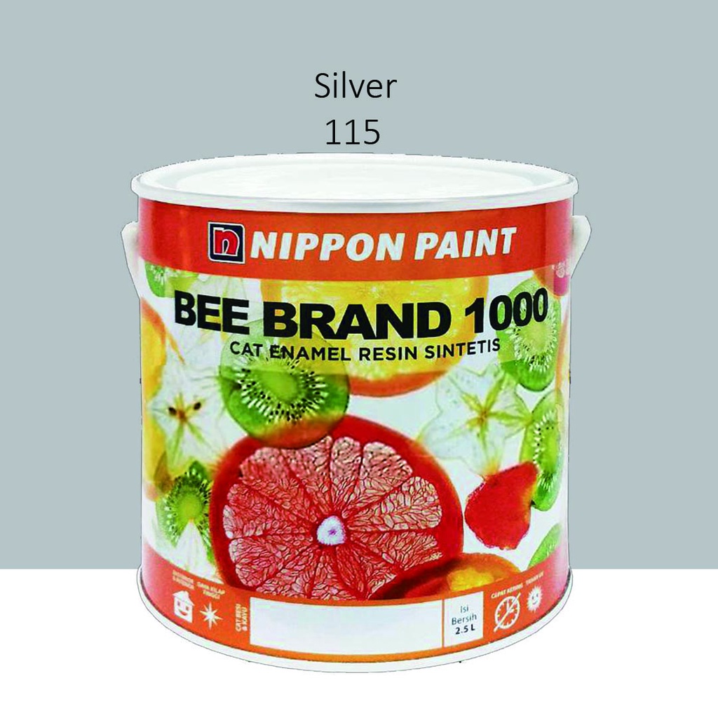 Jual Cat Kayu Besi BEE BRAND 1000 Nippon Paint 0.9 Lt Silver 115