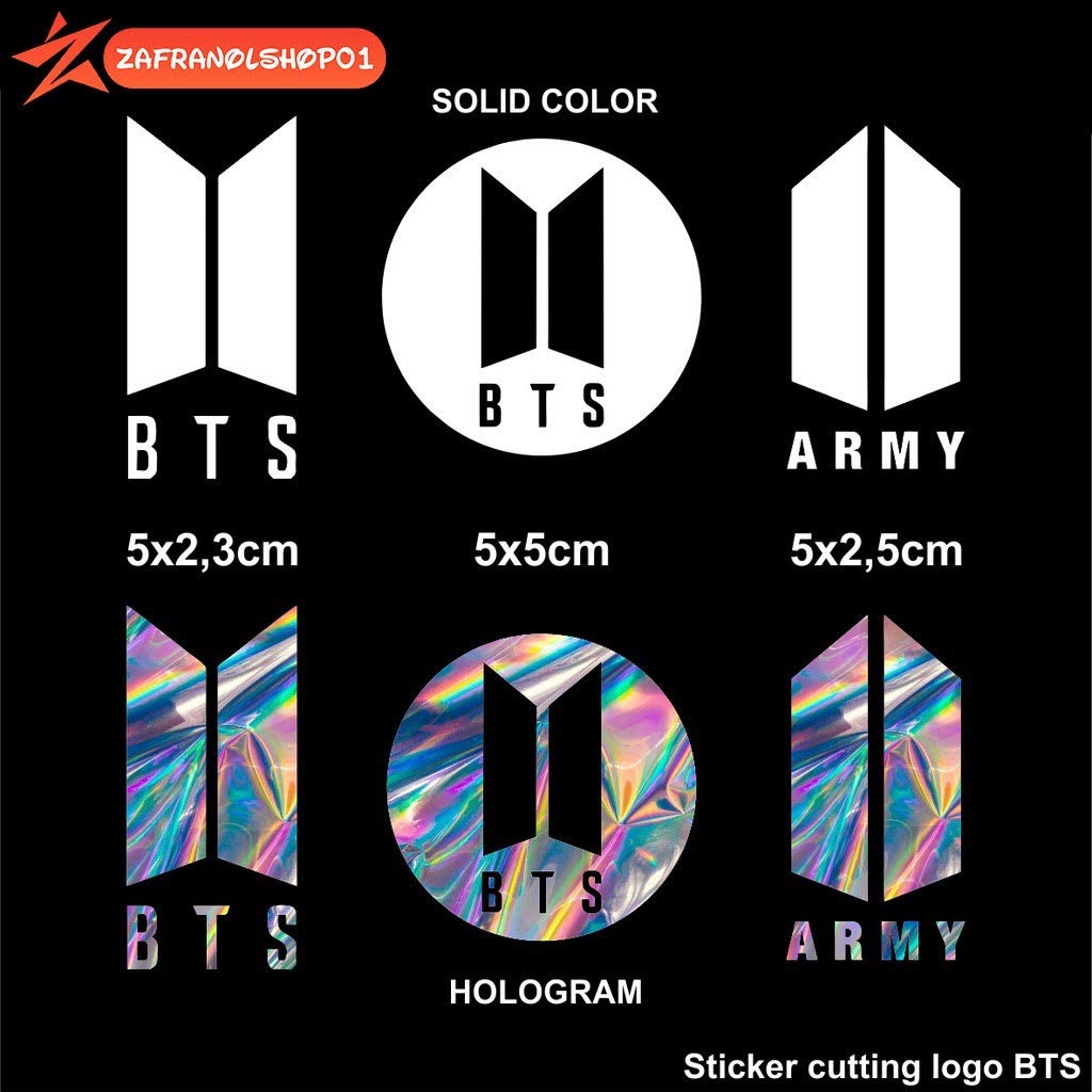 Jual Cutting Stiker logo BTS ARMY Sticker Kaca Mobil Stiker Body Mobil