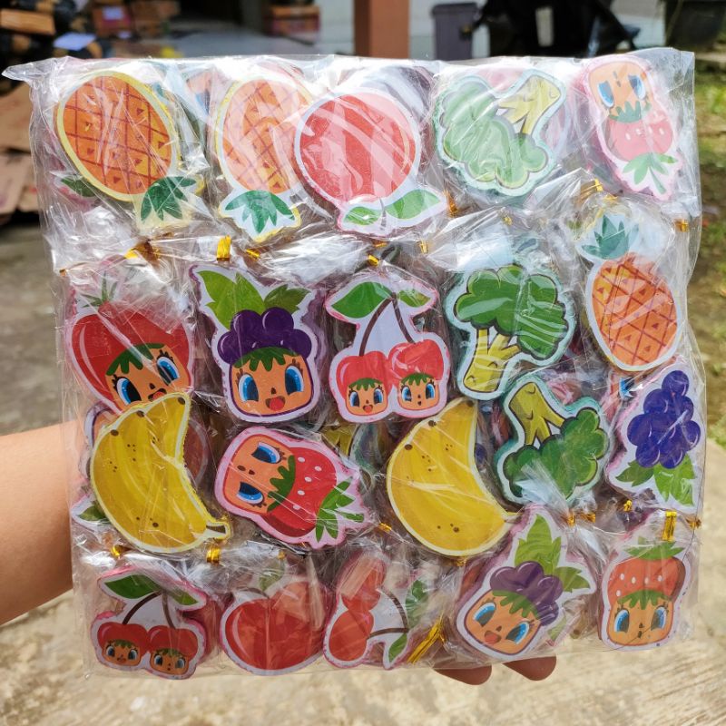 Jual 1 PACK 100 PCS souvenir pernikahan kulkas buah kemas