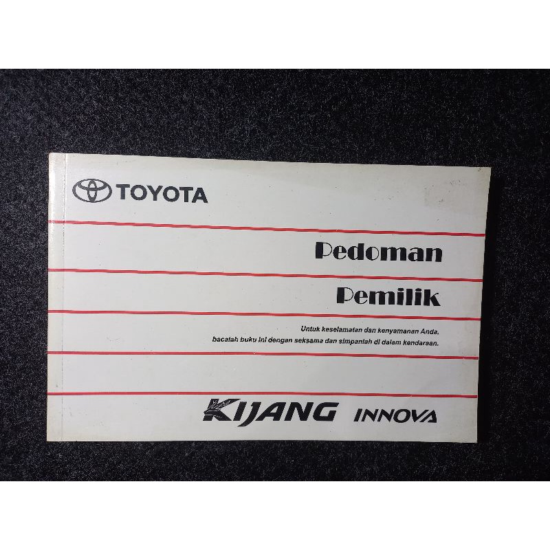 Jual manual book / buku pedoman pemilik / buku manual toyota kijang