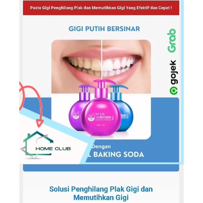 Jual Magical Baking Soda Solusi Penghilang Plak Gigi dan Memutihkan Gigi HOME CLUB Shopee