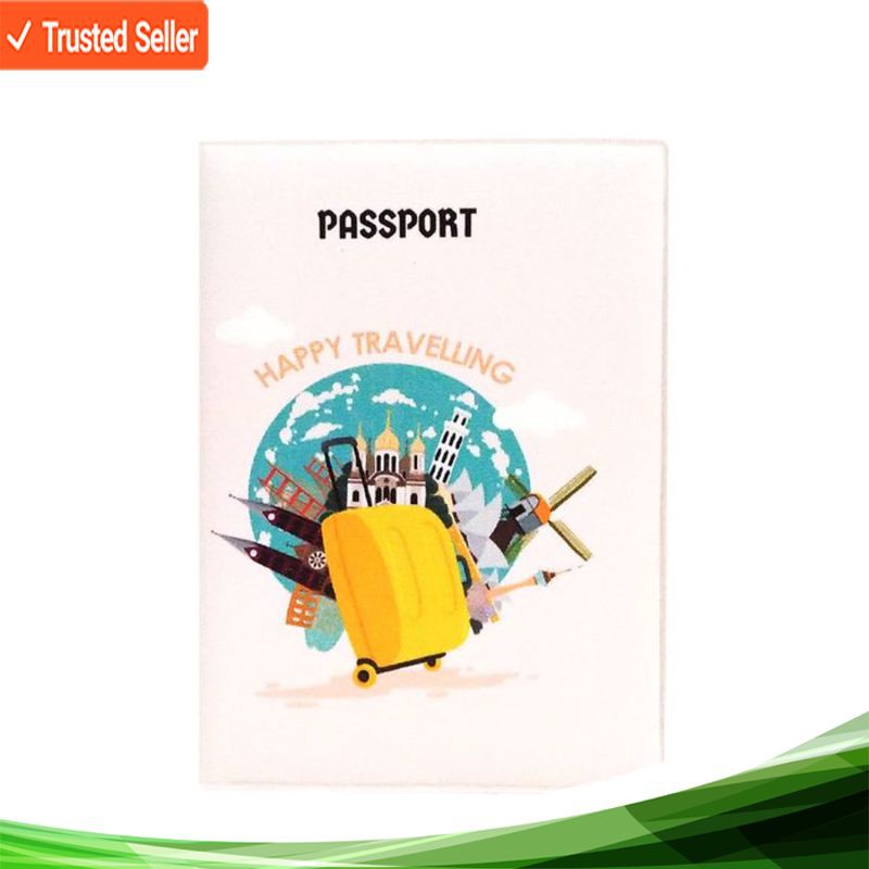 Jual Jual Cover Passport Koper Kuning Happy Trevelling Sampul Passport