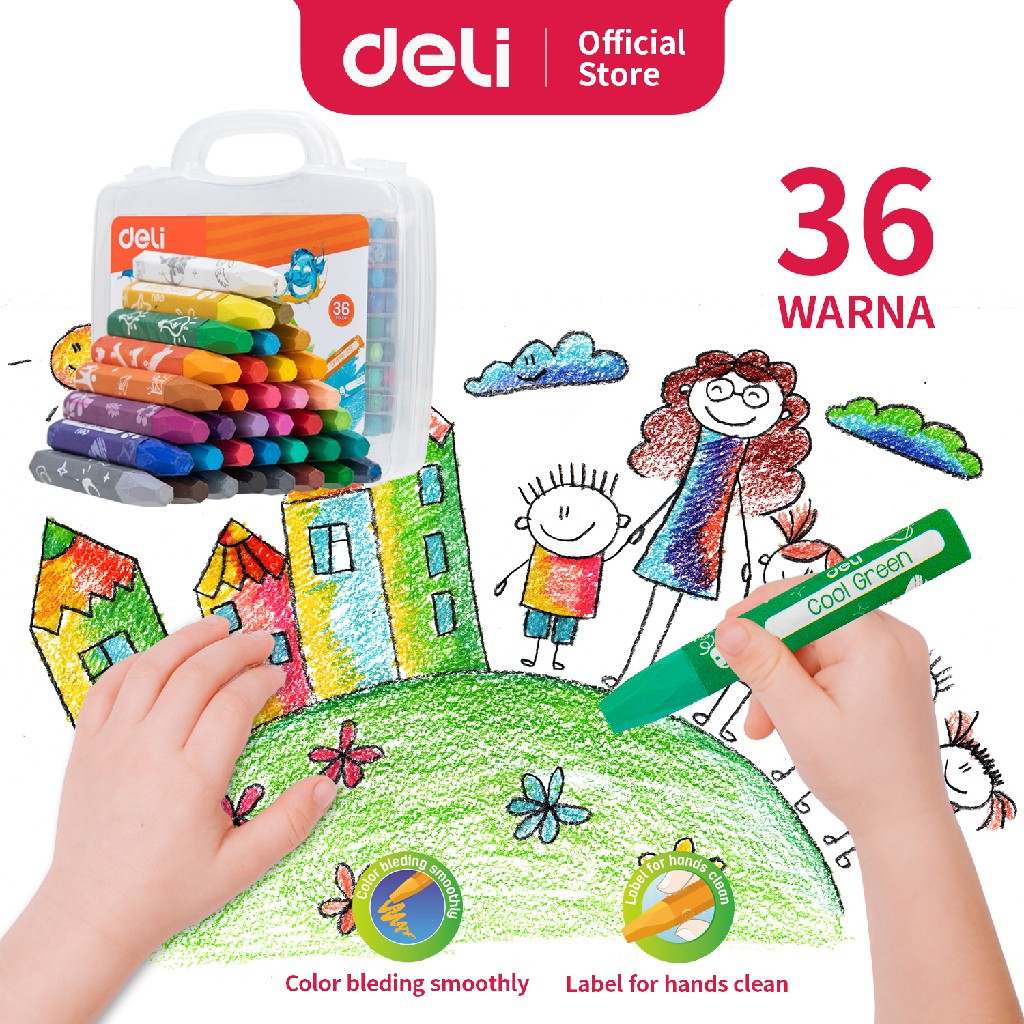 Jual Deli Oil Pastel Crayon 12/24/36 Warna cerah sempurna tidak beracun