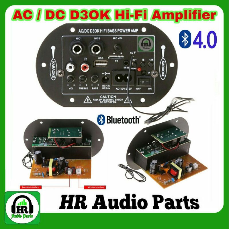 Jual Power Amplifier Board 12V 24V 220V Bluetooth FM Radio Player AC/DC