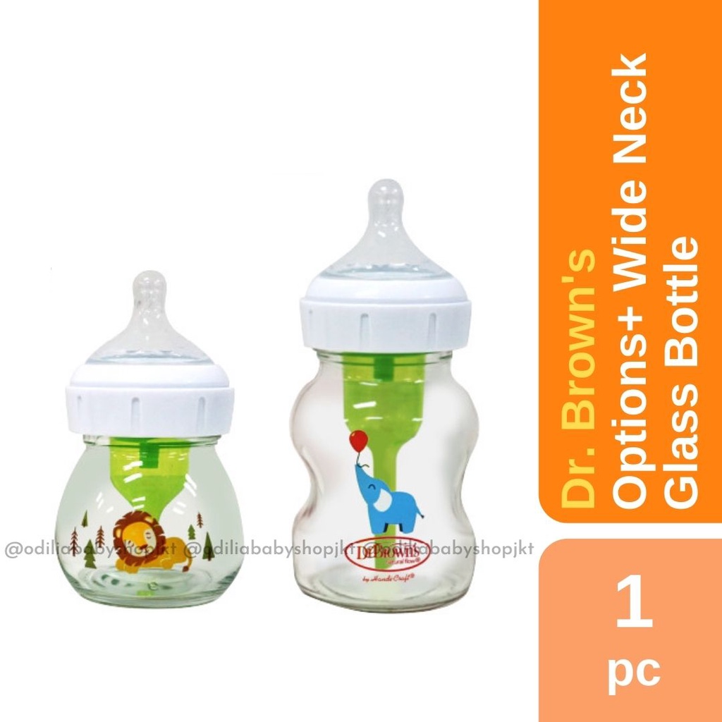 Jual Dr. Brown's Glass Options+ Wide Neck Bottle Deco Shopee Indonesia