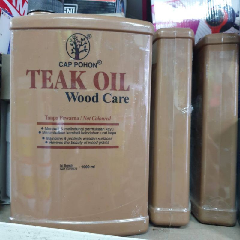 Jual Teak Oil wood care cap Pohon 1 Ltr / cairan rawat perawatan kayu
