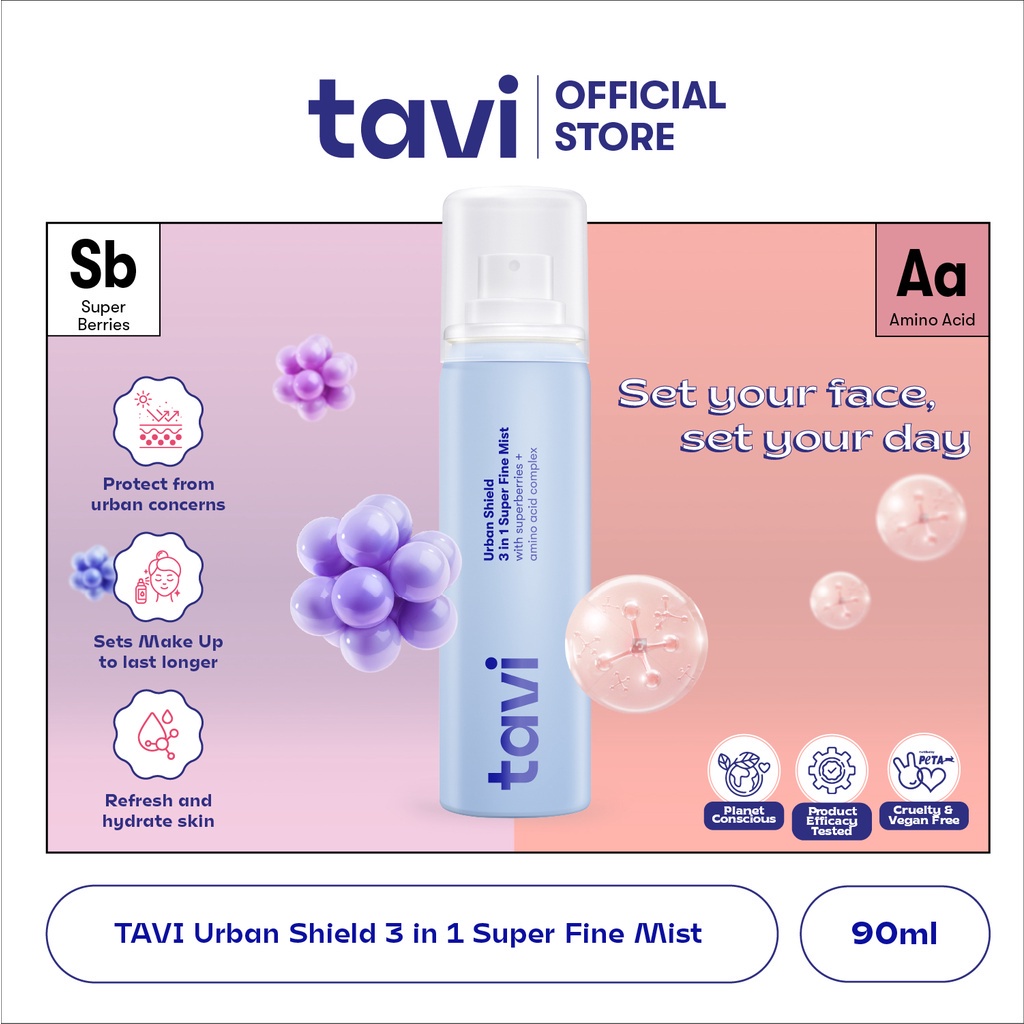 Jual TAVI Urban Shield 3in1 Super Fine Mist 90 ml Face Mist / Setting