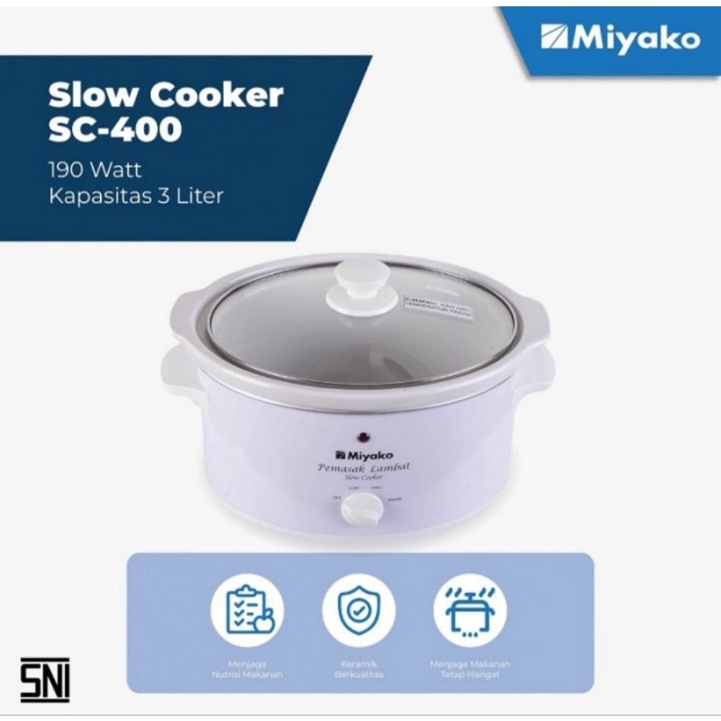 Jual Miyako Slow Cooker 3 Liter SC400 / Slow Cooker SC 400 (Pemasak