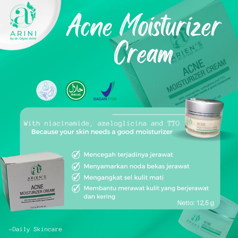 Jual Acne Moisturizer Cream netto 12,5 gr Arien's by dr. Diyan