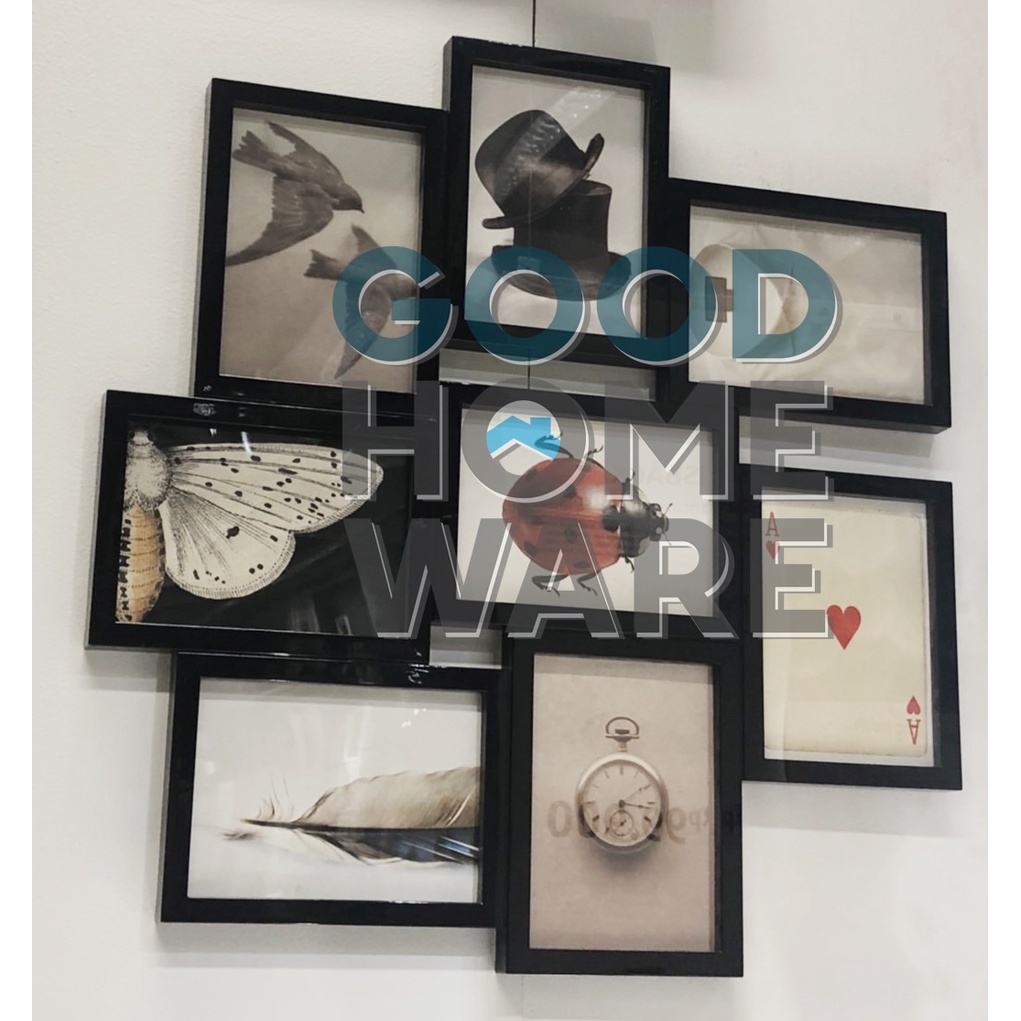 Jual GHW VAXBO Bingkai kolase untuk 8 gambar, putih, 13x18 cm, frame photo HITAM VA1981 IKEA