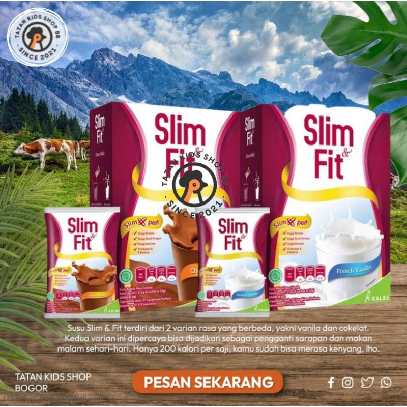 Jual Susu Slim fit Sachet Diet Termurah Kalbe Slim And Fit Sliming rasa