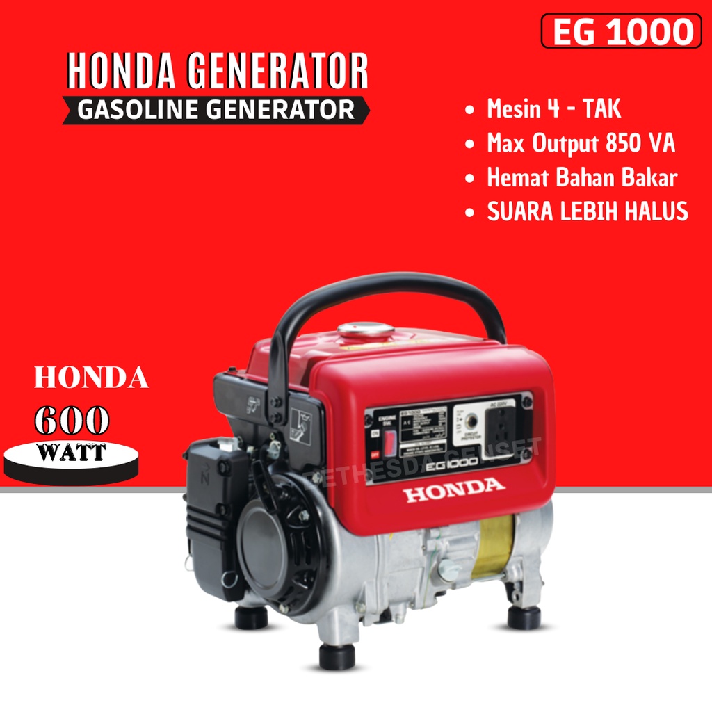 Jual Genset 600 Watt Portable HONDA EG1000 1 Phase Genset Bensin 750 VA