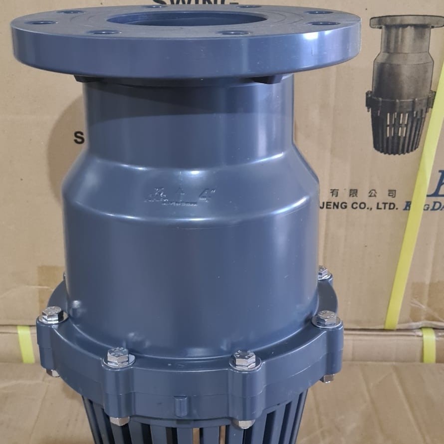 Jual foot valve flange 4" inch pvc kdj taiwan AW JIS 4" swing Shopee