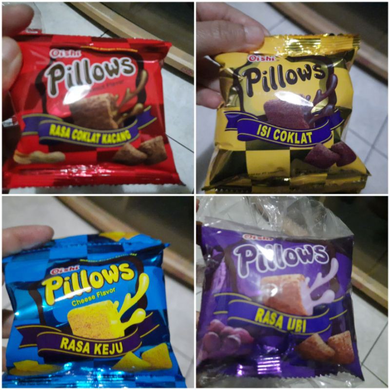 Jual Disc.50. PILLOWS OISHI SNACK UBI/COKLAT KACANG/KEJU/COKLAT(isi
