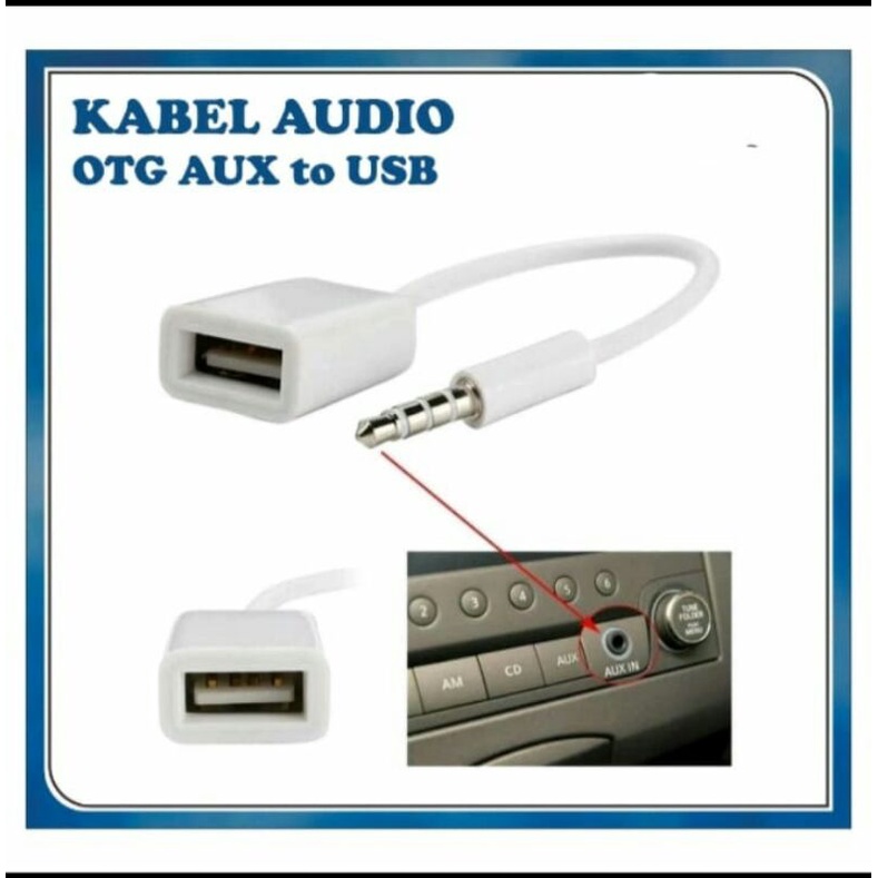 Jual Kabel Audio OTG MALE AUX to USB Cable / Sambungan Connector jack 3,5mm to Usb Shopee