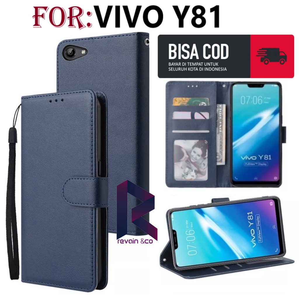 Jual FLIP COVER VIVO Y81 CASING DOMPET FLIP WALLET LEATHER KULIT