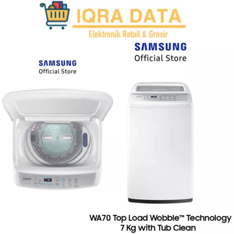 Jual Mesin Cuci Samsung Top Loading 7KG / 8KG WA70H4200SW Wobble Garansi Resmi Samsung Shopee