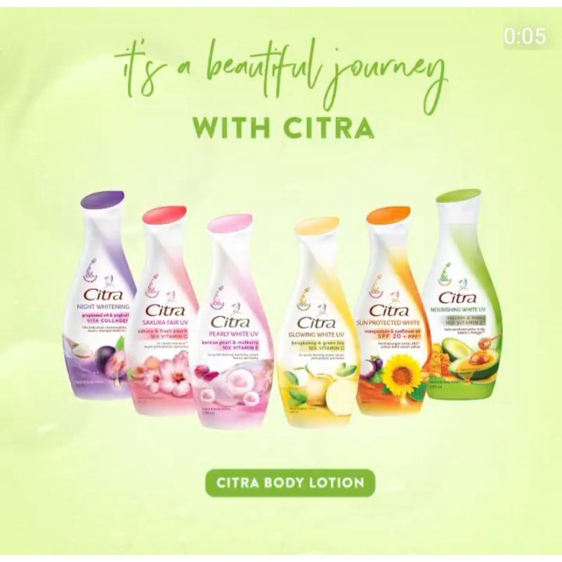 Jual CITRA BODY LOTION / CITRA LOTION 230ml bengkoang/pearly/sakura
