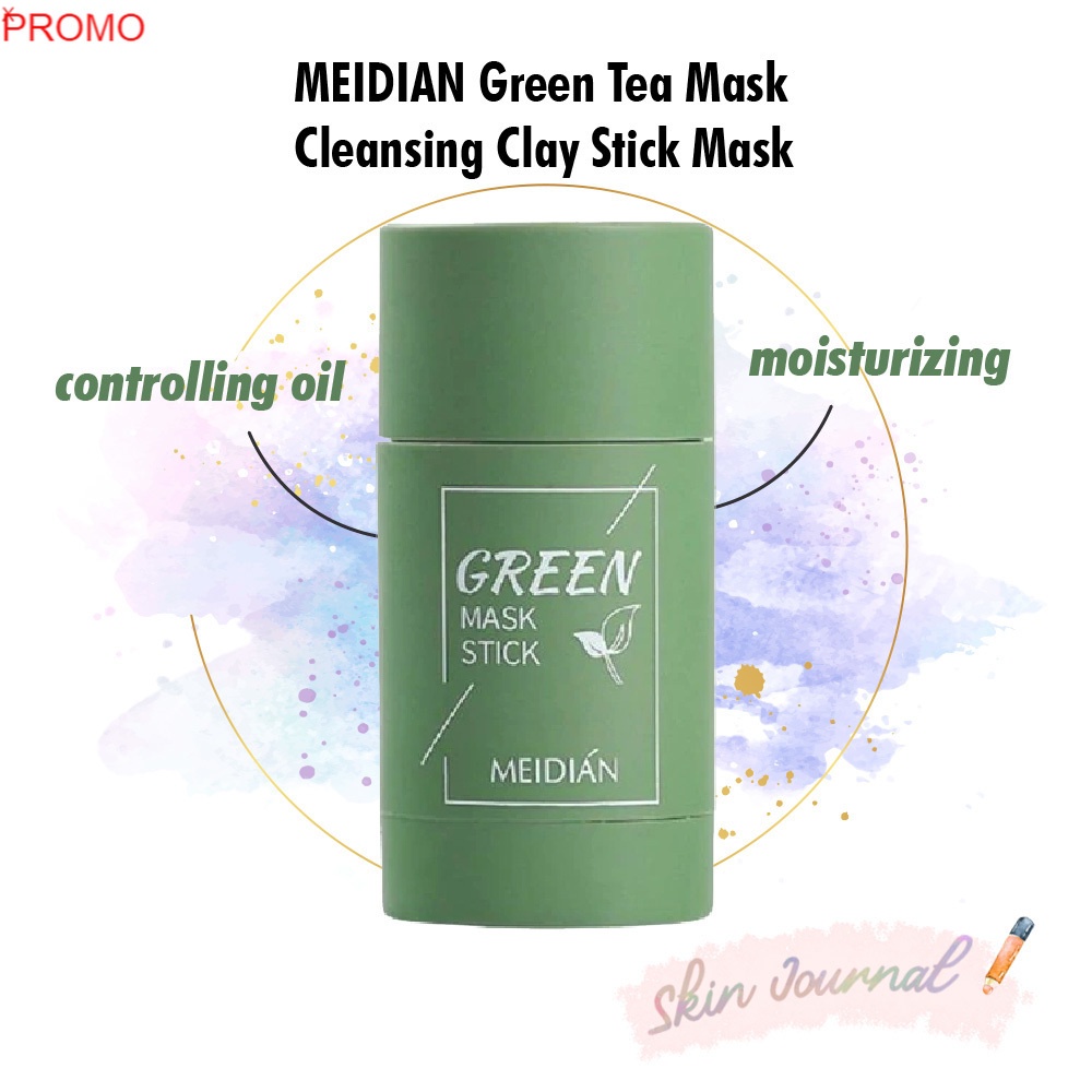 Jual MEIDIAN Green Tea Mask Cleansing Clay Stick Masker wajah komedo