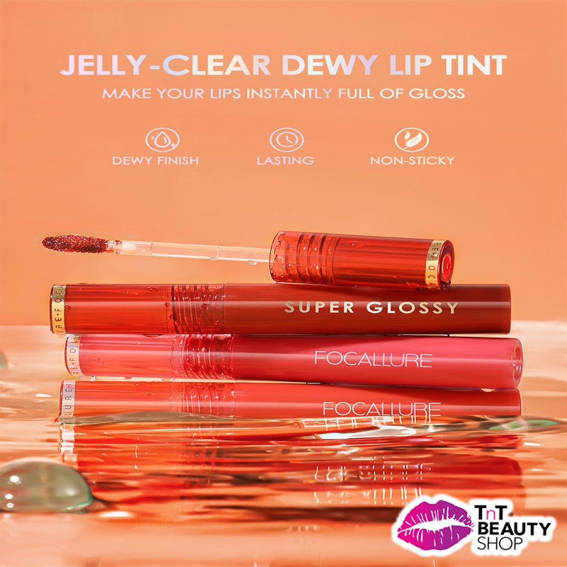 Jual FOCALLURE Super Glossy Tint JellyClear Dewy Lip Tint Lip