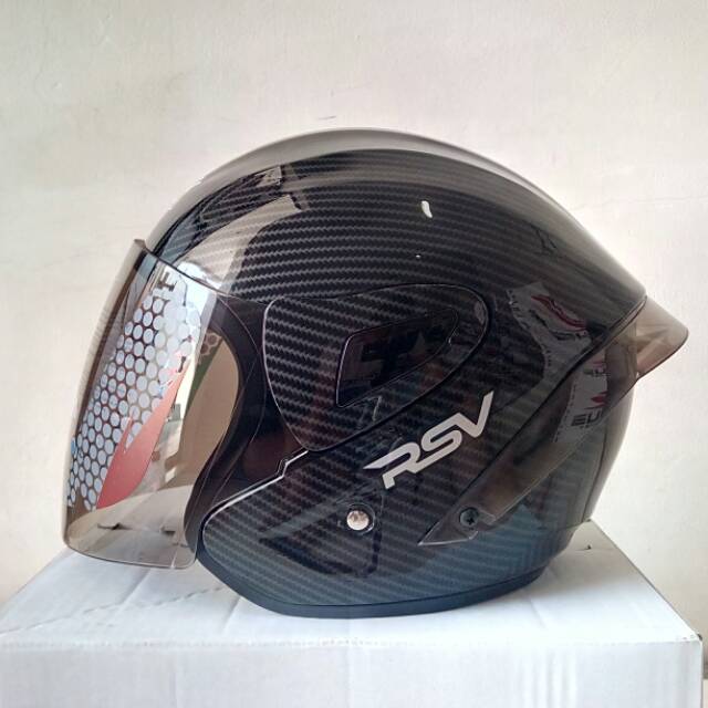 Jual Helm RSV Windtail Carbon Smoke Half Face Open Face Shopee Indonesia