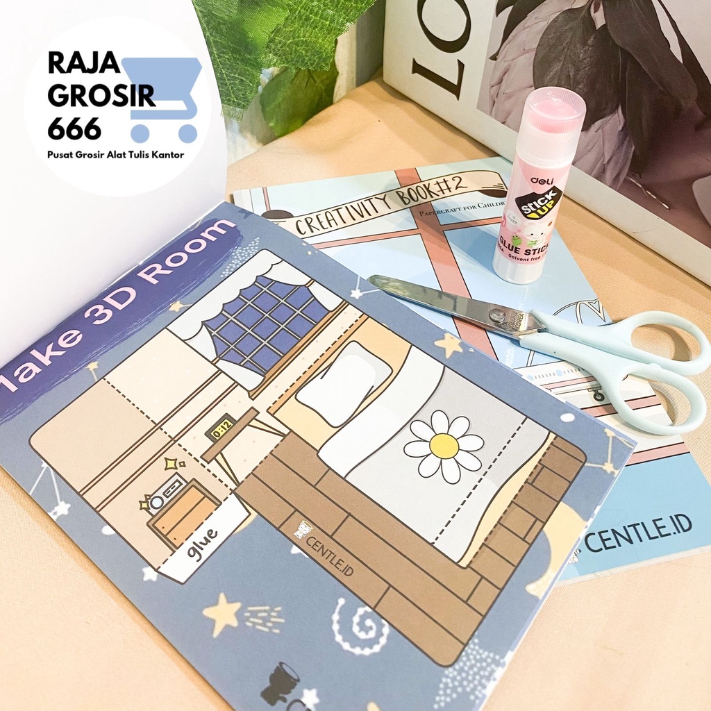 Jual Buku Centle papercraft + Sticker anti air creativity book activity